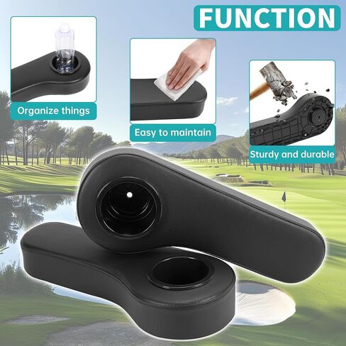 ECOTRIC Golf Cart Rear Seat Arm Rest with Universal Cup Drink Holders Set Compatible with EZGO Club Car Yamaha Pair No Drilling Required in Saudi Arabia