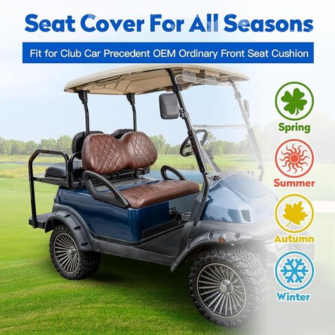 NOKINS Golf Cart Diamond Seat Covers Kit, Fit for Club Car Precedent OEM Standard Front Seat Cushion, No Nails Required & Easy to Clean, Breathable Vinyl Seat Covers in Saudi Arabia