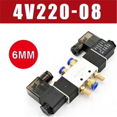 صمام الملف اللولبي 220V الهوائية 4V220-08 الهواء 5 الطريق 2 الموقف 1/4 "سبيكة لفائف DC 12V DC 24V AC110V (W 4MM تجهيزات ، DC 24V) in Saudi Arabia