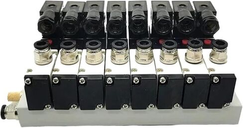 220V 24V خيار متعدد الخيار 3V210-08 كتلة صلبة ملوية مهوودية مع منفذ قاعدة تركيب كاتم الصوت 2/3/4/5/6 صف 3 منفذ (3 مم 8 مم) in Saudi Arabia