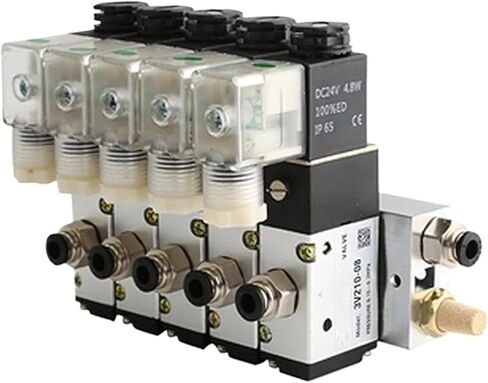 220V 24V خيار متعدد الخيار 3V210-08 كتلة صلبة ملوية مهوودية مع منفذ قاعدة تركيب كاتم الصوت 2/3/4/5/6 صف 3 منفذ (3 مم 8 مم) in Saudi Arabia