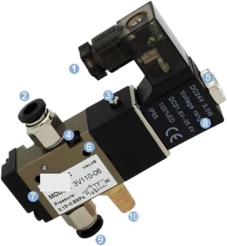 Two-position three-way electromagnetic reversing valve 3V110-06 -NC/NO air valve normally open and closed type(3V110-06-NO DC24V) in Saudi Arabia
