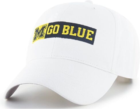 جامعة ميشيغان المرخصة رسميًا ، Go Blue White MVP Hat القبعة القابلة للتعديل ، شعار الفريق الكلاسيكي القابل للتعديل in Kuwait