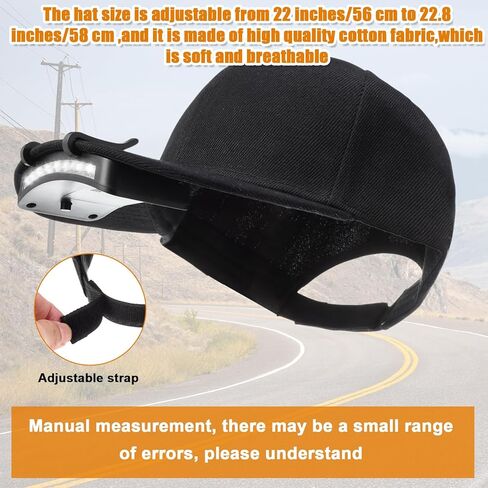 Mudder 3 PCS Baseball Cap with Lights Clip on 11 LED HAT HAT BATTERY BATERY LED BRIM LAMP Ultra Bright Flight (Black) in Kuwait