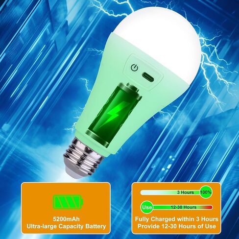 2 حزمة 5200mAh مصابيح كهربائية قابلة لإعادة الشحن مع لمبة كهربائية تعمل بالبطارية E26 عن بعد للمصابيح والشمعدات ، ومصابيح ضوء الطوارئ اللاسلكية قابلة للضايق مع خطاف ، ودرجات حرارة 3 ألوان و 12 RGB اللون in Saudi Arabia