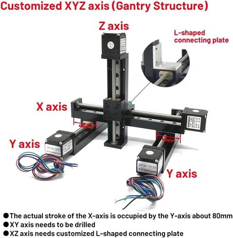 طاولة منزلق مصغرة NEMA11 28 مم منحرف قفل المسمار قفل المحرك XY/XYZ المحور المرحلة المرحلة خطية خطية خطية (محور z 200mm ، xy 150mm-2 pitch) in Kuwait