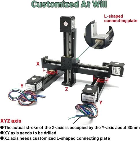 طاولة منزلق مصغرة NEMA11 28 مم منحرف قفل المسمار قفل المحرك XY/XYZ المحور المرحلة المرحلة خطية خطية خطية (محور z 200mm ، xy 150mm-2 pitch) in Kuwait