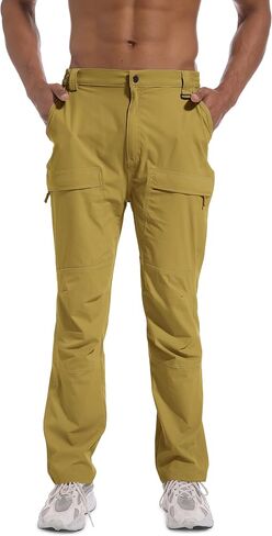 Mens Lightweight Waterproof Hiking Pants Quick-Dry Tactical Cargo Pants with Multi-Pockets for Outdoor Fishing Work in Saudi Arabia