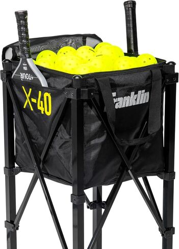 Franklin Sports Portable Pickleball Hopper + Carry Bag - (100) Ball Pickleball Caddy + Travel Basket with Wheels - Easy Storage + Transportation to Court - Easy Assembly + Durable Construction in Saudi Arabia