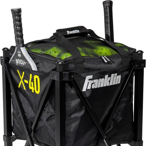 Franklin Sports Portable Pickleball Hopper + Carry Bag - (100) Ball Pickleball Caddy + Travel Basket with Wheels - Easy Storage + Transportation to Court - Easy Assembly + Durable Construction in Saudi Arabia