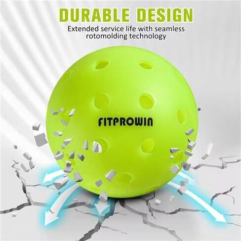 FITPROWIN Outdoor Pickleball Balls 40 Holes Pickleballs High Bound & Thanbability Pickle Ball 4/12/36 Pack Great Visibility Neon Green Pickleballs for Beginners Professionals in Saudi Arabia