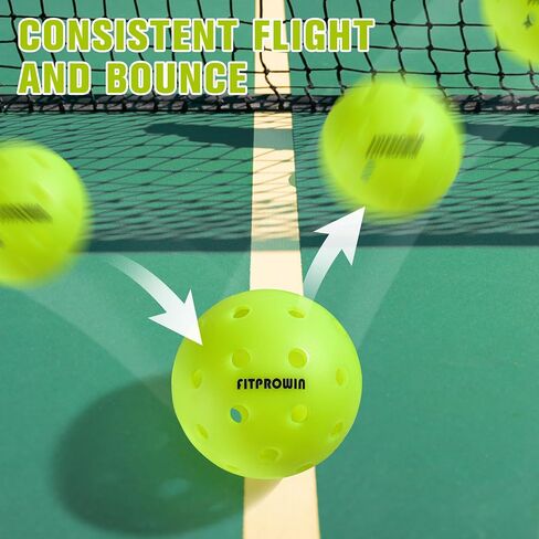 FITPROWIN Outdoor Pickleball Balls 40 Holes Pickleballs High Bound & Thanbability Pickle Ball 4/12/36 Pack Great Visibility Neon Green Pickleballs for Beginners Professionals in Saudi Arabia