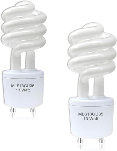 2pack 13Watts MLS13 GU35 3500K Soft White Spiral Light Bulb Replacement for Panasonic VQL5 Bathroom Exhaust Vent Fan,Compatible Maxlite mls13guww in Saudi Arabia