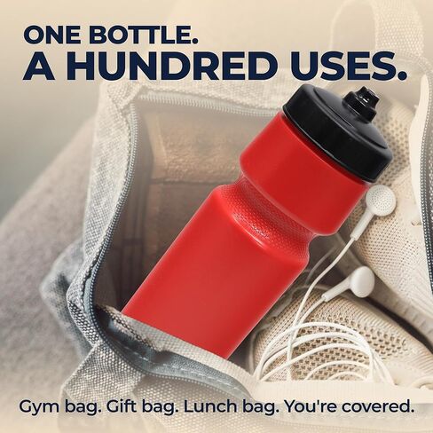 Rolling Sands USA Made 24 oz Sports Squeeze Water Bottles, 3 Pack, BPA-Free, Easy Drink One Way Flow Valve, Fits Most Bike Cages, Dishwasher Safe, Durable, Reusable and Lightweight, Clear Frost in Kuwait