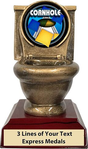 Express Medals Toilet Bowl Last Place Loser Cornhole Trophy with Personalized Engraved Plate in Saudi Arabia