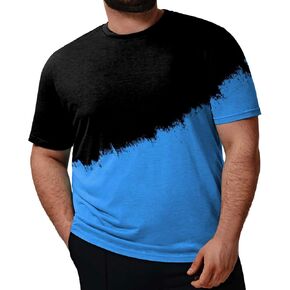 Men's Loose Fit Plus Size T-Shirt Short Sleeve Crewneck Gradient Ombre Color Graphic Tee Tops (Available in Big & Tall) in Saudi Arabia