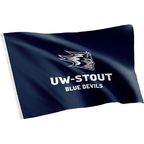 Desert Cactus University of Wisconsin Stout UWS Flag - 3 x 5 Feet Blue Devils Banner, Indoor/Outdoor Durable Fabric, 100% Polyester Design (Style 1) in Saudi Arabia