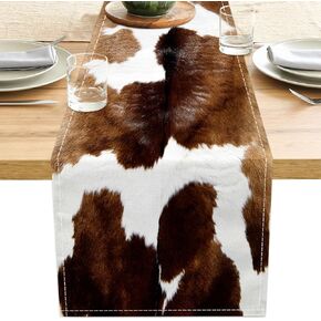 Western Cheetah Table Runner Brown Leopard Print Table Runners Western Home Decor for Wedding Party Home Dinner Table Decorations 13 x 36 Inch (just a Print) in Kuwait