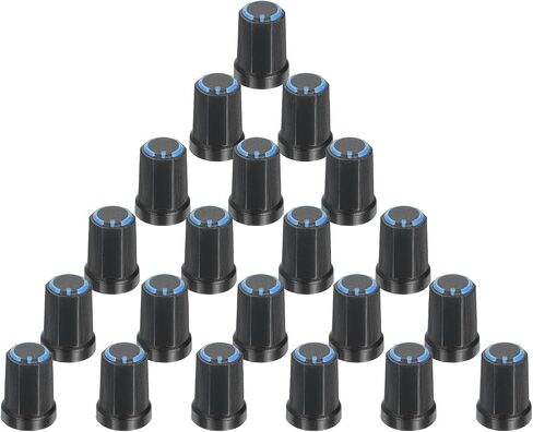 Meccanixity 40pcs 6mm / 0.24 "فتحة Guitar Hoob amplifier دفع على مقابض ملائمة ، والتحكم في الجهد الأصفر للتحكم في نغمة الصوت ، وأجزاء باس الجيتار ، والكروم in Kuwait
