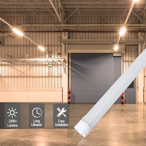 LightingWill LED T8 Light Tube 2FT, Warm White 3000K-3500K, Dual-End Powered Ballast Bypass, 1000Lumens 10W (24W Fluorescent Equivalent), Frosted Cover, AC85-265V Lighting Tube Fixtures, 4 Pack… in Saudi Arabia