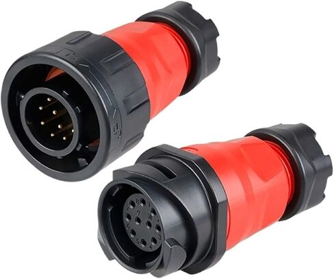 YM24 Plastic 10-pin M24 Aviation Waterproof Power Signal Cable Connector Plug Socket Connector Suitable for Shipbuilding Agriculture Industry(Male Plug Set3) in Saudi Arabia