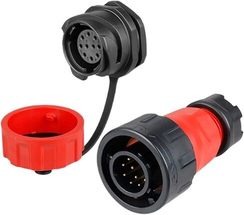YM24 Plastic 10-pin M24 Aviation Waterproof Power Signal Cable Connector Plug Socket Connector Suitable for Shipbuilding Agriculture Industry(Male Plug Set3) in Saudi Arabia