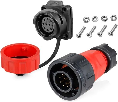 YM24 Plastic 10-pin M24 Aviation Waterproof Power Signal Cable Connector Plug Socket Connector Suitable for Shipbuilding Agriculture Industry(Male Plug Set3) in Saudi Arabia