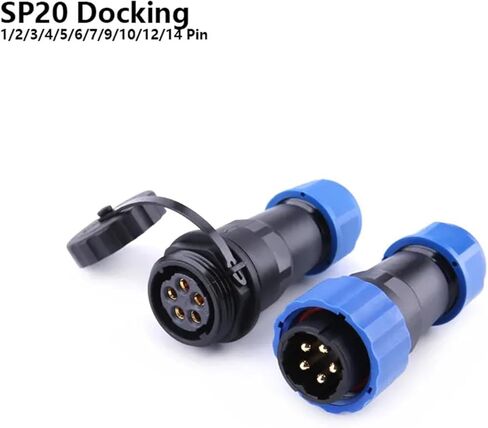 SP20 IP68 نوع الإرساء موصل مقاوم للماء 1/2/3/4/5/6/7/9/10/12/12/14 مقبس موصل كهربائي كابل صناعي (SP20-4D) in Kuwait