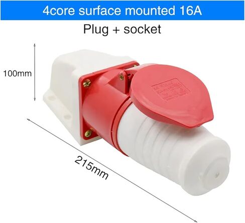 موصل الطيران الصناعي المقاومة للماء وموصل المقبس 3 Core 4 Core 5 Hole Hole 16A مكشوفة من قابس الطيران (5 Core Red) in Kuwait