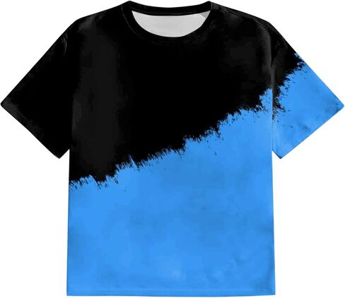 Men's Loose Fit Plus Size T-Shirt Short Sleeve Crewneck Gradient Ombre Color Graphic Tee Tops (Available in Big & Tall) in Saudi Arabia