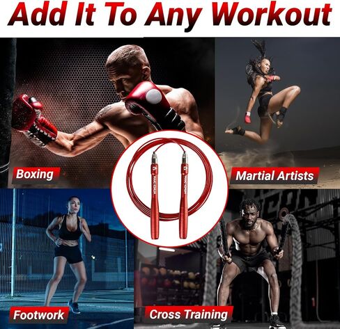 PREMIUM JUMP ROPE, Lightweight, Self-Locking, Adjustable for Adults, Speed Skipping Rope, Fitness, Crossfit, Boxing, MMA in Saudi Arabia