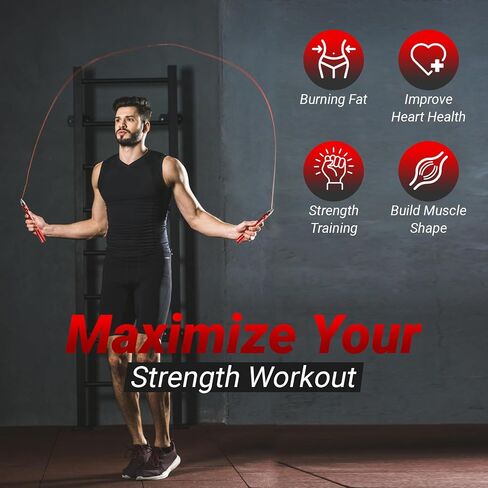 PREMIUM JUMP ROPE, Lightweight, Self-Locking, Adjustable for Adults, Speed Skipping Rope, Fitness, Crossfit, Boxing, MMA in Saudi Arabia