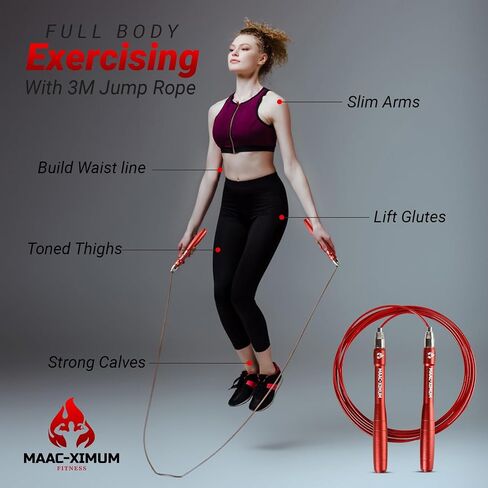 PREMIUM JUMP ROPE, Lightweight, Self-Locking, Adjustable for Adults, Speed Skipping Rope, Fitness, Crossfit, Boxing, MMA in Saudi Arabia