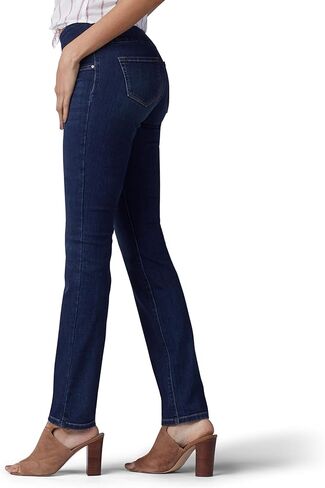 Lee Women's Sculpting Fit Slim Leg Pull on Jean, Slumber, 10 in Kuwait
