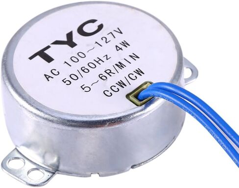 محرك متزامن متزامن ، محرك القرص الدوار ، محرك 110 فولت ، 50/60 هرتز AC 100 ~ 127V 4W 5-6RPM/MIN CCW/CW للمشروع المدرسي ، النموذج (5-6RPM) (1pc) in Kuwait