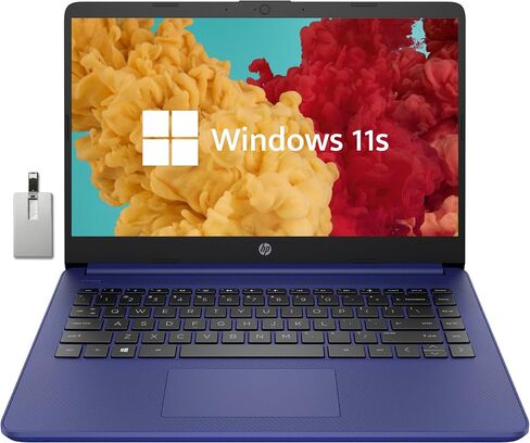 HP 14-Inch HD Display Intel Celeron 4GB RAM 64GB eMMC Win 10 Laptop (Indigo Blue) in Saudi Arabia