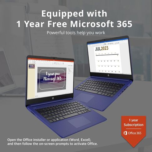 HP 14-Inch HD Display Intel Celeron 4GB RAM 64GB eMMC Win 10 Laptop (Indigo Blue) in Saudi Arabia
