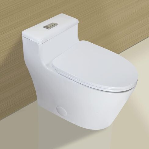 Winzo WZ5081T ممدود من قطعة واحدة مرحاض مزدوج تدفق منخفض المستوى القياسي 12 بوصة ، أبيض in Kuwait