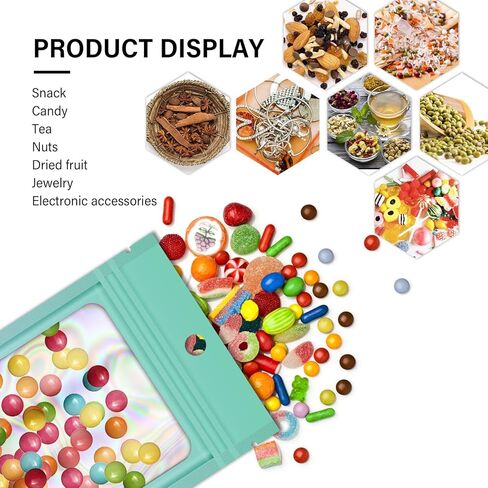 100 Pieces Resealable Packaging Bags With Clear Window - Holographic Gradient Multi-colored Reusable Mylar Zip Pouch - Transparent Sample for Small Business 3.5x4.7 Inch in Kuwait