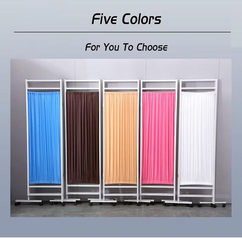 Mobile Medical Privacy Screen, 3–8 Panels, Portable Room Divider, 1.8M, Foldable Privacy Screen with Wheels for Beauty Salons, Clinics, Doctor's Offices (Color:Brown, Size:6-Panel) (Bra in Saudi Arabia