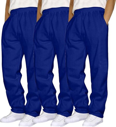 Aniywn 3 Pack Mens Sweatpants Open Bottom Baggy Track Pants Elastic Waist Athletic Joggers Sweat Pants Loose Casual Trousers in Saudi Arabia