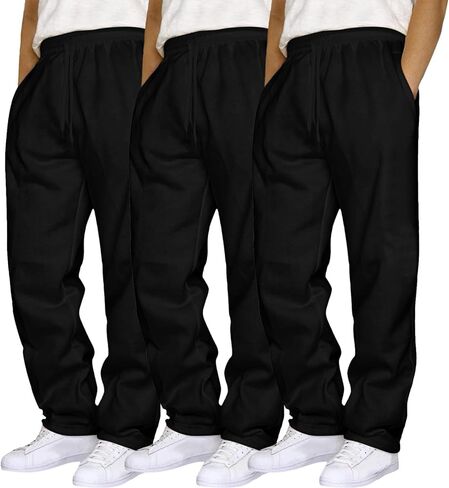Aniywn 3 Pack Mens Sweatpants Open Bottom Baggy Track Pants Elastic Waist Athletic Joggers Sweat Pants Loose Casual Trousers in Saudi Arabia