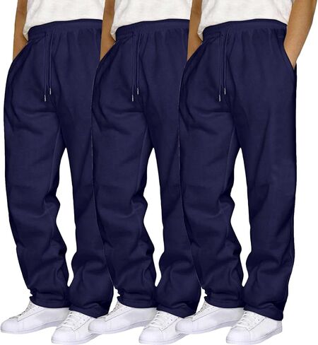 Aniywn 3 Pack Mens Sweatpants Open Bottom Baggy Track Pants Elastic Waist Athletic Joggers Sweat Pants Loose Casual Trousers in Saudi Arabia