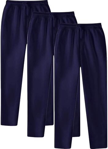 Aniywn 3 Pack Mens Sweatpants Open Bottom Baggy Track Pants Elastic Waist Athletic Joggers Sweat Pants Loose Casual Trousers in Saudi Arabia