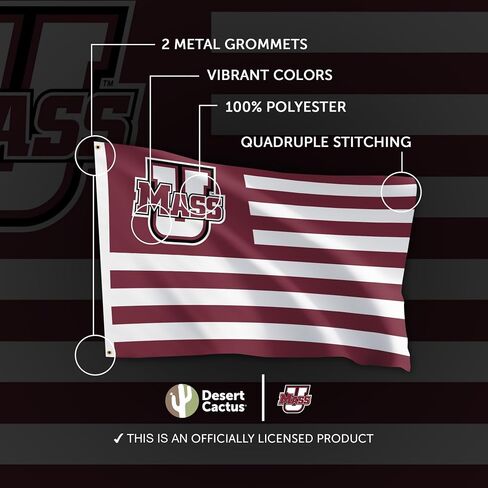 Desert Cactus University of Massachusetts 100% Polyester Indoor Outdoor 3x5 feet Banner UMass Amherst (Flag Nation) in Saudi Arabia