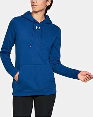 Under Armour Women's Hustle Fleece Hoodie , Team Kelly Green (305)/White , Medium in Saudi Arabia