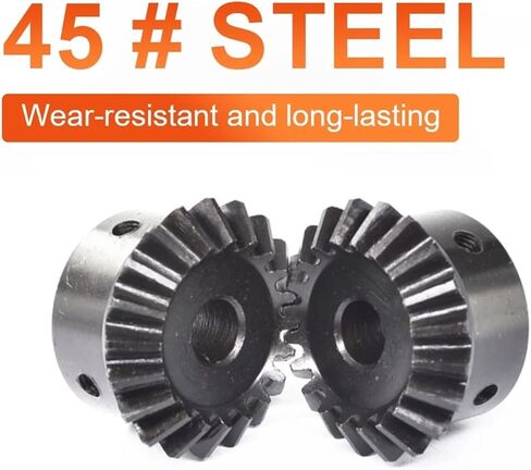 2/4pcs Bevel Gear 1.5M16T Hole Diameter 6/8/10/12mm Precision Conical Gear 90 Degrees 45# Steel Transmission Speed Ratio 1:1(2pcs,1.5M16T 12mm Hole) in Kuwait