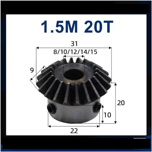 2/4 PCS Bevel Gear 1.5 MODULUS 20TETH مع ثقب داخلي 15/16/8 مم 10 مم 12 مم 14 ملم 90 درجة تروس ثابتة مع برغي (12 مم ، 2pcs 1.5m 20 أسنان) in Kuwait