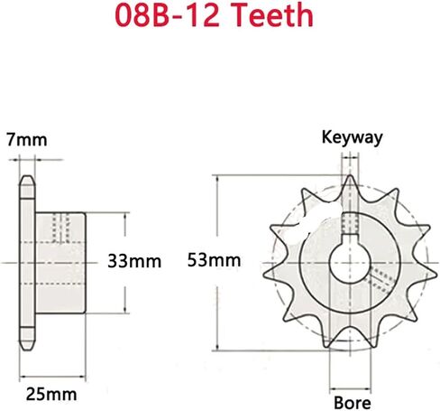 1PC 12 24 TEATH 08B DRIVE DREEKT WELLE 45# STEAL SEANE GEAR 12T 24T KEYWAY BORE 12 14 15 16 17 18 19 20 22 24-40mm (18mm (Keyway 6mm)) in Saudi Arabia