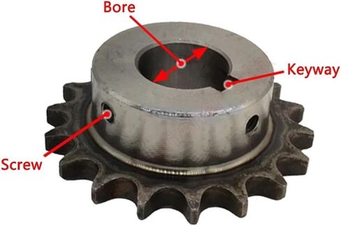 1pc 12 24 Teeth 08B Industrial Drive Sprocket Wheel 45# Steel Chain Gear 12T 24T Keyway Bore 12 14 15 16 17 18 19 20 22 24-40mm(35mm (Keyway 10mm)) in Saudi Arabia